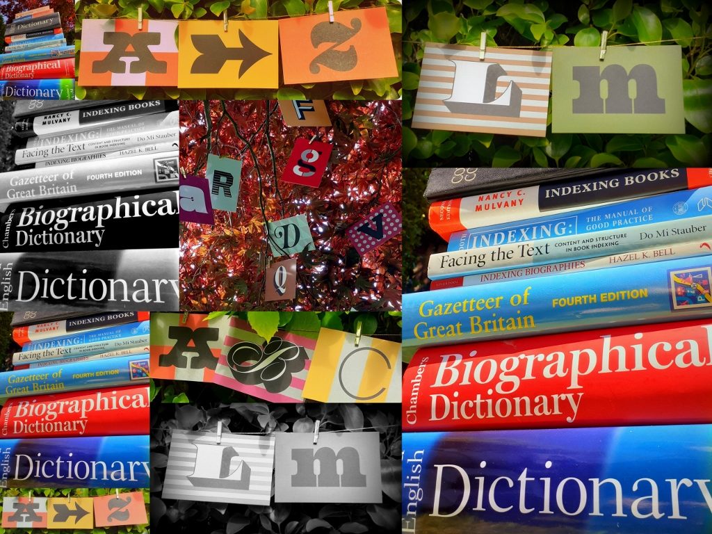 collage of indexing books